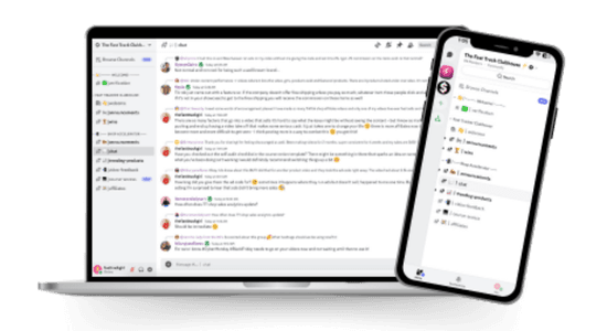 The Fast Track Clubhouse — community platform on laptop and mobile